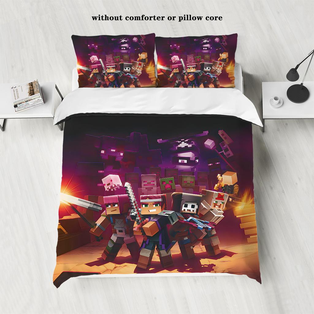 Minecraft 3D Digital Printing Polyester Three-Piece Set
