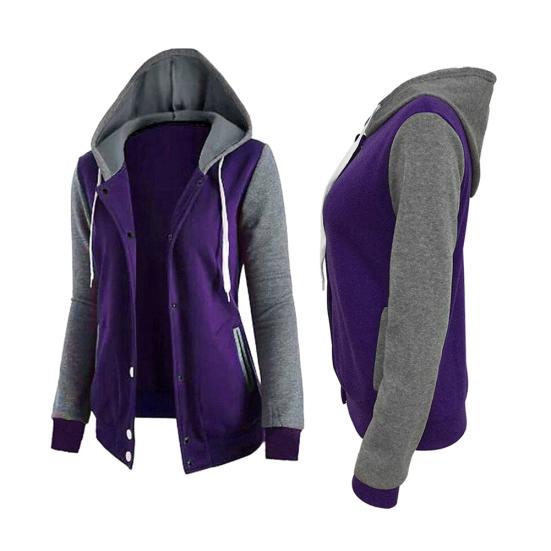 Herbst Sport Damen Colorblock Hoodies Mantel Langarm Kapuzenjacke Oberbekleidung