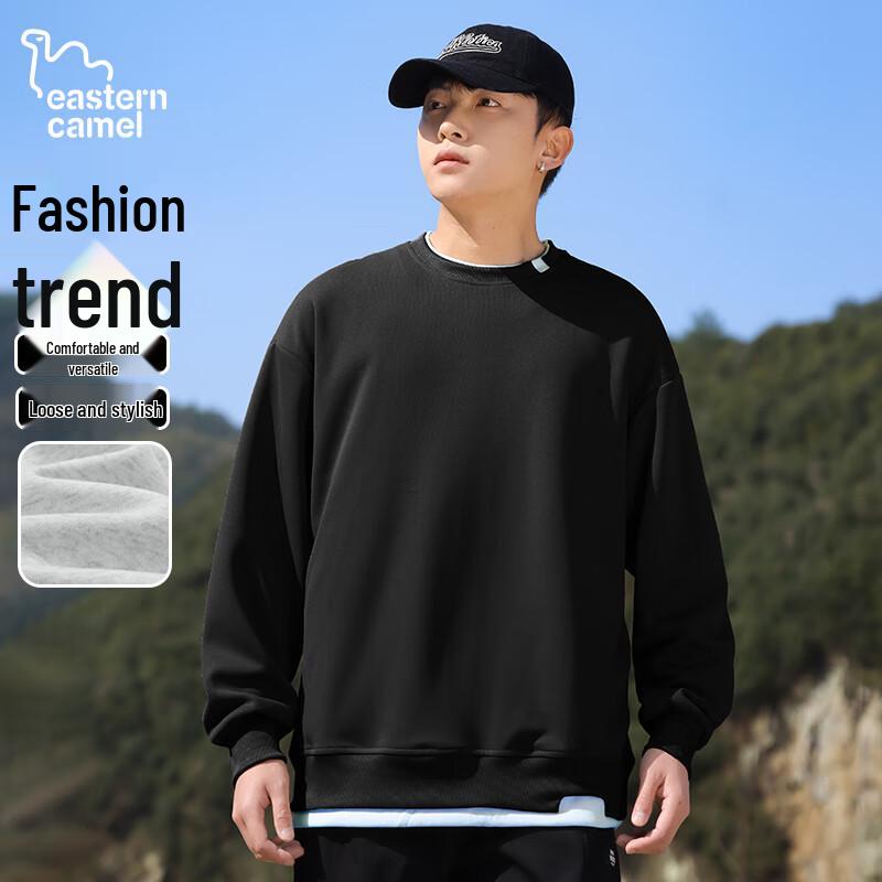 EASTERN CAMEL Men s Faux Two-Piece Outdoor Pullover Sweatshirt L