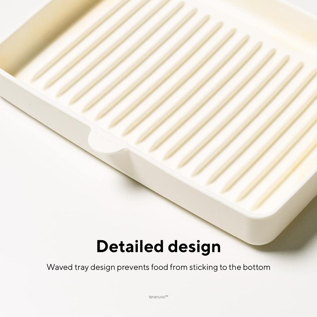 Teranuvo BALMUDA Toaster Oven Compatible Silicone Deep Square Plate Toaster and Microwave SILICONE OVEN White Tray, Heat-Resistant Tray, [BALMUDA