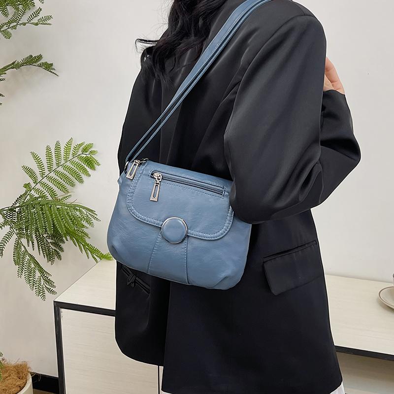 Geantă de umăr pătrată mică pentru femei, din piele moale, geantă crossbody cu compartimente, geantă pentru mamă