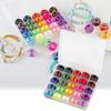 Pack of 25 Assorted Colors Elastic Thread Handy Sewing Machine Bobbins with Storage Box for Jewelry Making and Crafts