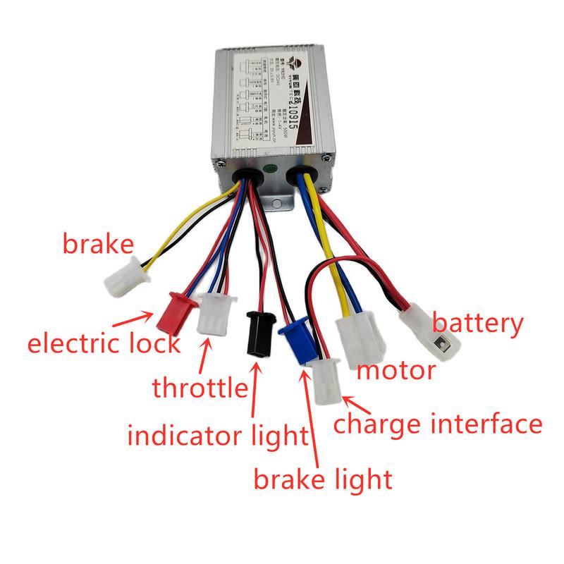 Controlador de Motor Cepillado 24V 36V 48V 250W 350W 500W Acelerador Pantalla LCD Kit de Frenos Eléctricos para Bicicleta Eléctrica Scooter Motor DC
