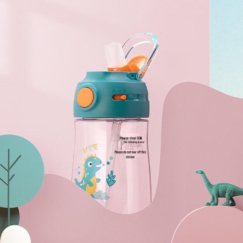 CHAHUA Детская портативная стеклянная бутылка для воды с соломинкой, 420 мл