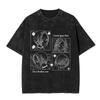 Washed Vintage Anime Black Stones Oosaki Nana Honjo Ren Graphic T-shirt Manga Y2k Oversized T Shirt Streetwear Unisex