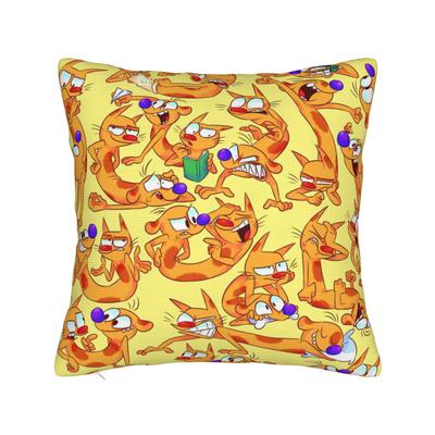 The Ren  Stimpy Show Cartoon Pillowcase Stuff Printing Cushion Cover Decoration  Pillow Case Cover Seater Multiple Sizes