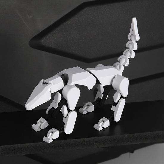 1/5Pcs 3D Printed Robot Dog Figurine Movable Joints Puppy Figure Articulated Animal Model Fidget Toy Home Office Desktop Decoration Ornament
