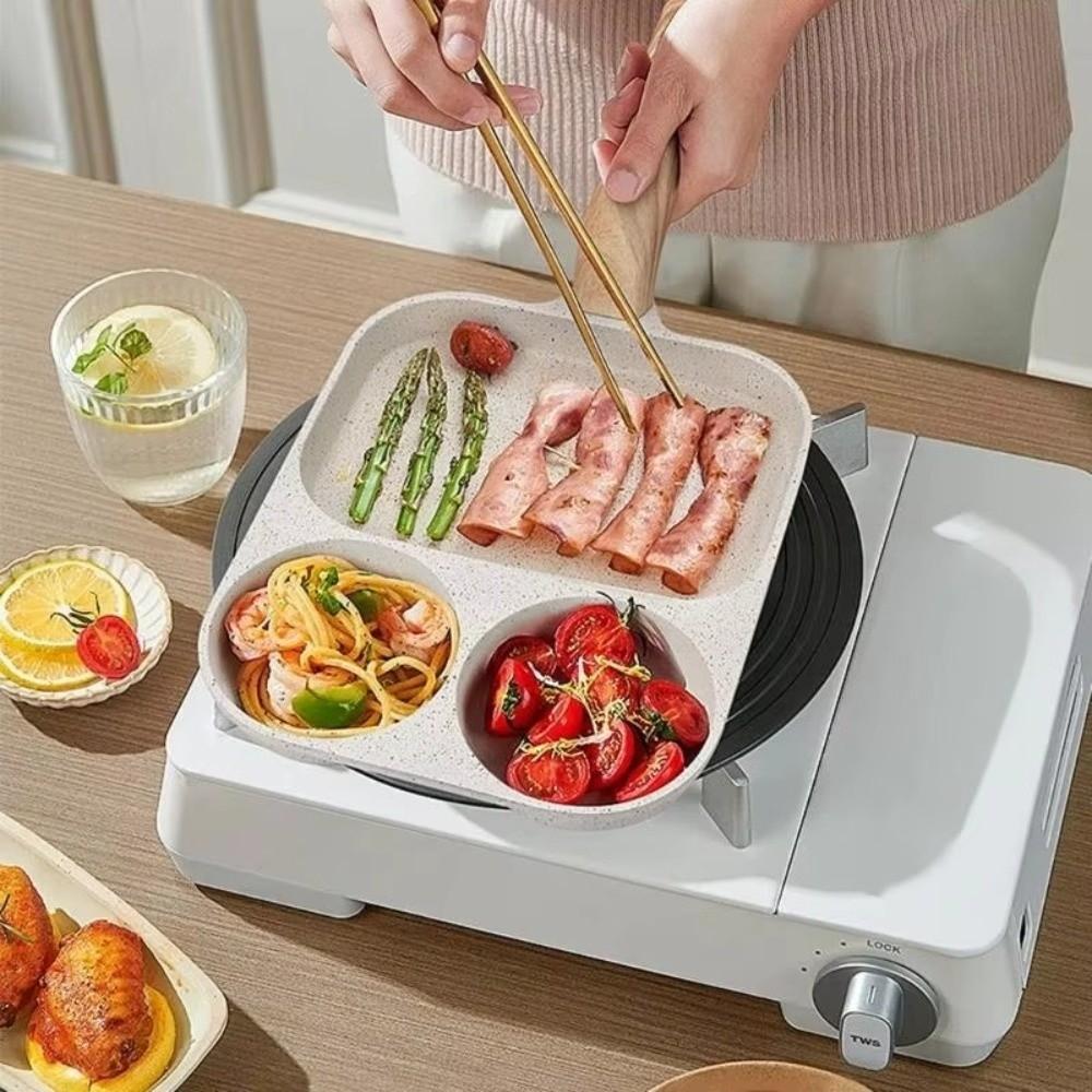 3 i 1 Eggestekepanne Non-stick Kokekar Biffgryte Omelettpanne Camping