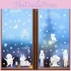Holiday Window Pvc Sticker With Snowflakes Santa Snowmen For Christmas Decor