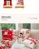 Christmas Embroidery Candy Cane & Santa Hat Tufted Throw Pillow Cover