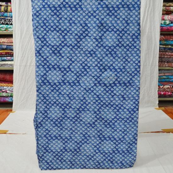 

Мягкая хлопчатобумажная ткань индийского цвета индиго с цветочным принтом, легкая ткань из 100% хлопка с принтом Джайпури, ткань для рукоделия длиной 5 ярдов, синяя
