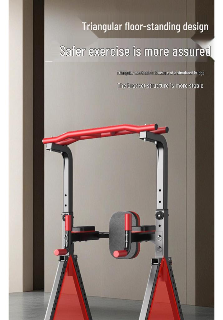 Indoor Folding Multi-Functional Pull-Up Bar Rack: Floor-Standing Single/Double Bar Fitness Equipment for Adults.