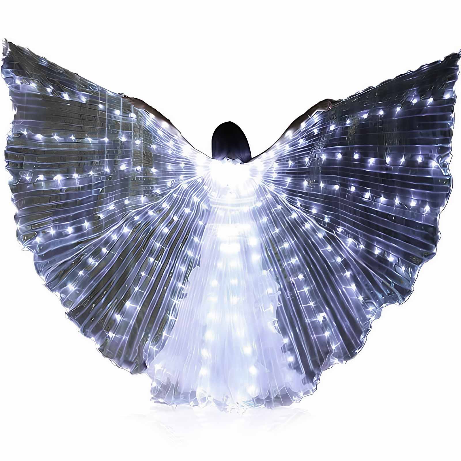 

LED Fairy Wings for Women - 360 Degree Lighting Dance Wings Bar Belly Dance Rave Performance Light-Up Cape Accessories