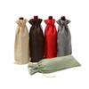 10pcs Christmas New Year Party Champagne Red Wine Drawstring Linen Wine Bottle Packaging Bags Decor Gift Supplies
