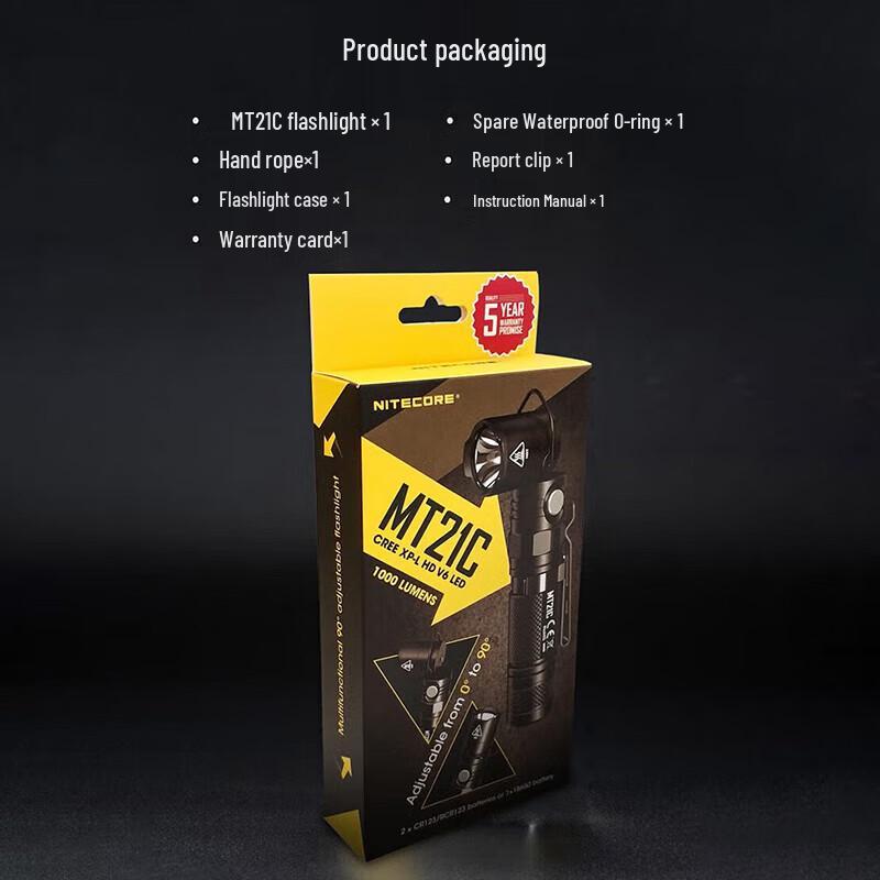 Nitecore MT21C 90-Degree Rotating L-Shaped Flashlight