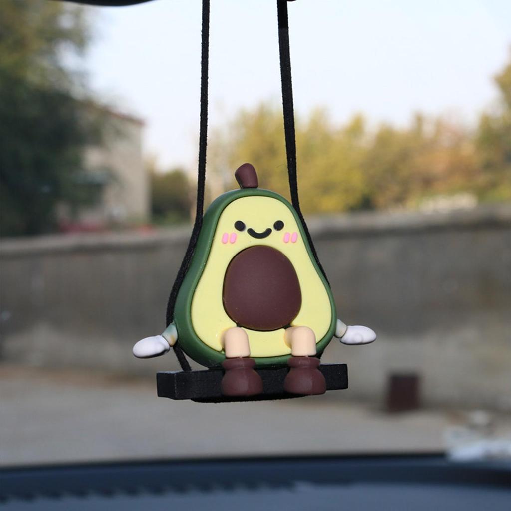 Car Swing Ornament Cute Crafts Charm Fruit Design Cute Rear View Mirror Accessories For Automobile Truck SUV Trailer Vehicle
