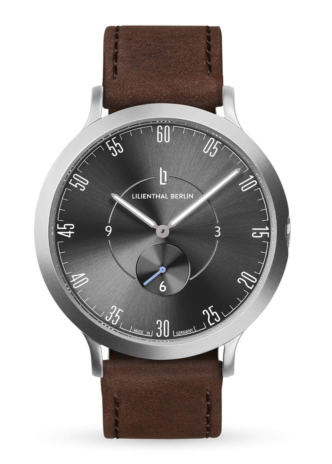 

Lilianthal Berlin Brown Watch with Small Made in Men s Seconds, Germany, L01-109 сірий колір