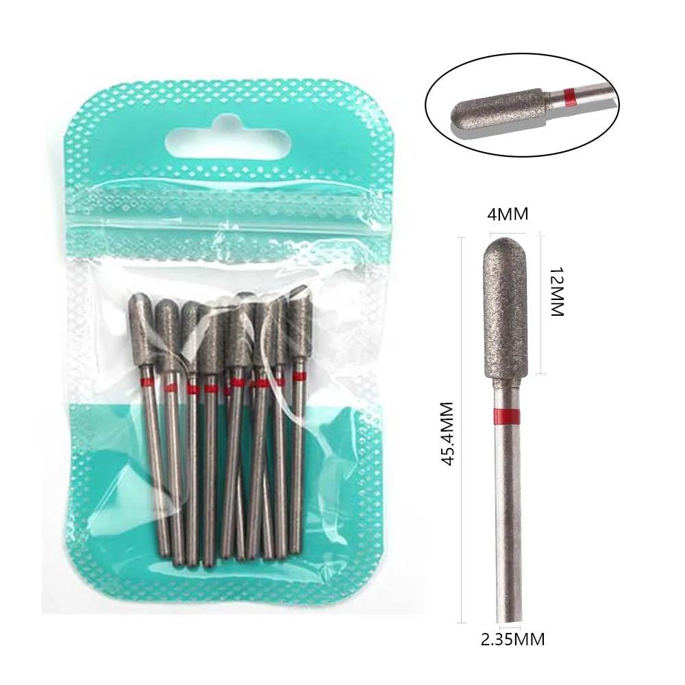 Set de burghie pentru unghii, freza cu diamant, 10 buc, accesoriu pentru manichiura, pedichiură, mașină electrică, perie pentru unghii, unelte pentru bavuri
