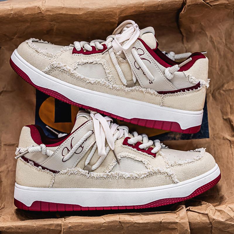 Schuhe Herren Frühjahr 2025 neue Schuhe im Hongkong-Stil Nische High-End Board Schuhe Herren Sport und Freizeit Canvas Schuhe