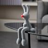 Minimalismus Kaninchen Figuren Beflockung Bunny Harz Statue Moderne Kunst Dekor Desktop Skulptur Handwerk Hause Dekoration Ornament