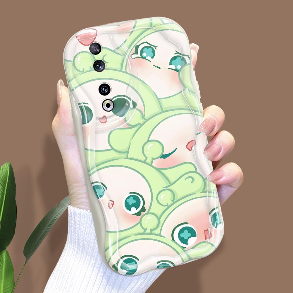 Model drăguț de desene animate Carcasă cu textura cremă cu margine ondulată Husă din silicon moale pentru telefon pentru Huawei Honor Infinix Tecno iPhone