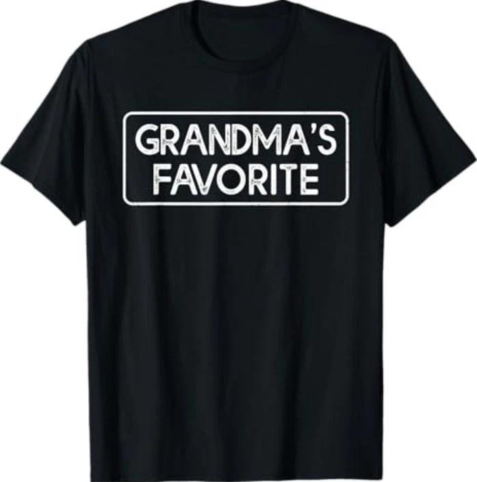 I m Grandma s Favorite Funny Grandson Granddaughter Humor T-Shirt S