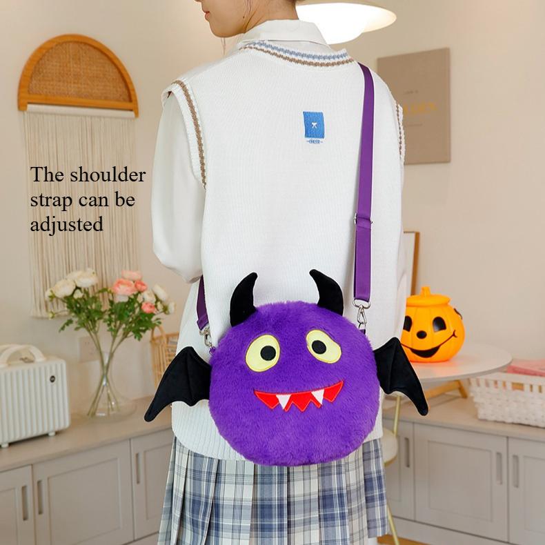 Halloween Bag, Bat, Ghost, Cartoon, Plush, Candy Bag, Children's, Girls', Crossbody Bag, Small Bag, Christmas Gift, Stocking Stuffers