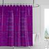 Abstract Symmetrical Shower Curtain-bright Red with Multi-color Geometric Pattern, Modern Bathroom Decoration