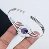 Dainty Amethyst Gemstone Handmade Cuff Bangle 925 Sterling Silver Cuff Bangle, Amethyst Cuff Bangle For Wife , Unisex Bangle, Birthday Gift