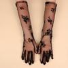 Sexy Black Mesh Flower Lace Gloves Long Bride Wedding Po Elbow Gloves Costume Parties Accessories