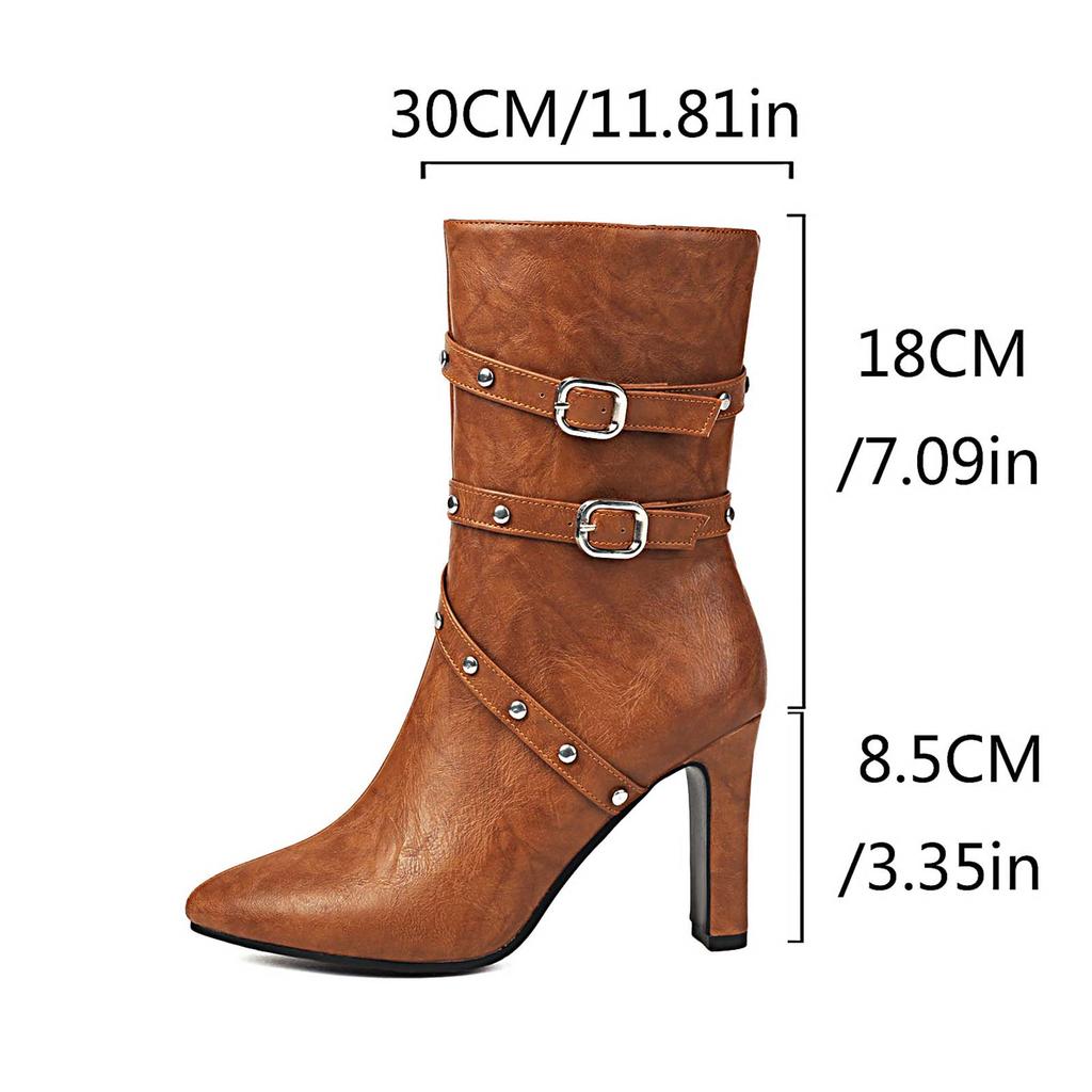 Vintage Boots For Women Fashion Cool Style Pointed Toe Heel Boots For Women Booties Popular Ankle Boot Trendy Shoes For Womens