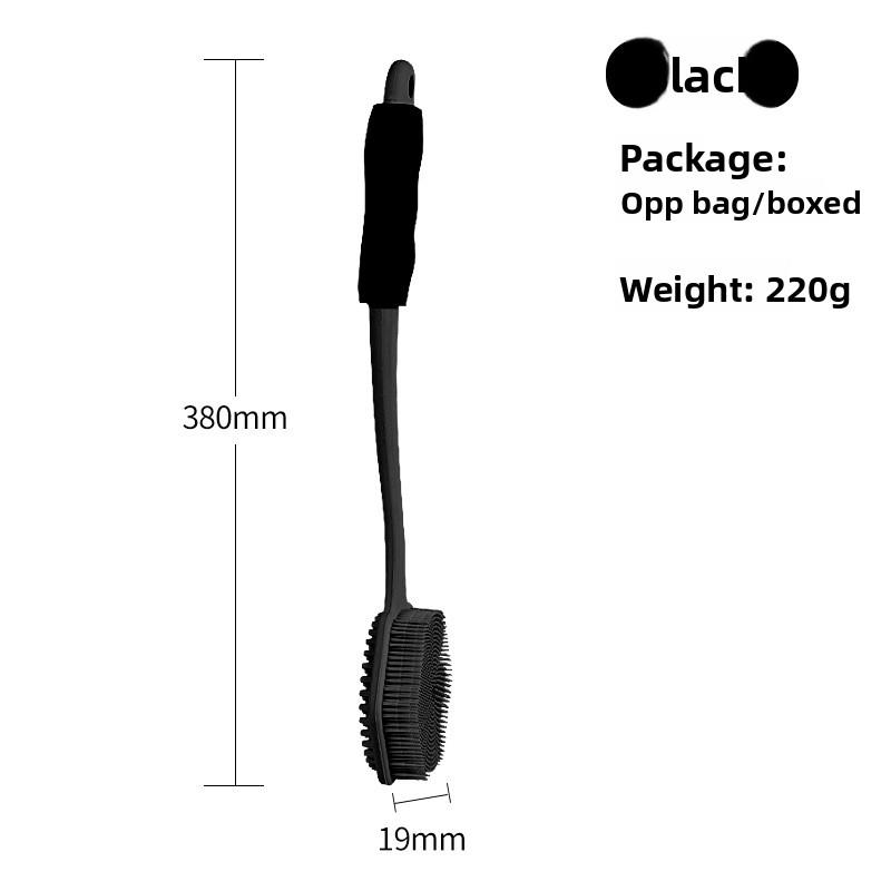 Double-Sided Silicone Bath Brush - Long Handle Back Scrubber for Exfoliating, Body Cleaning and Relaxing Skin Care In Bath