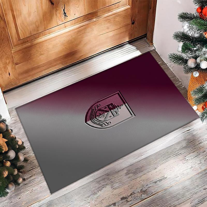 Burnley Football Print Crystal Velvet Rug, Comfortable Water Absorbent Non Slip Indoor Floor Carpet
