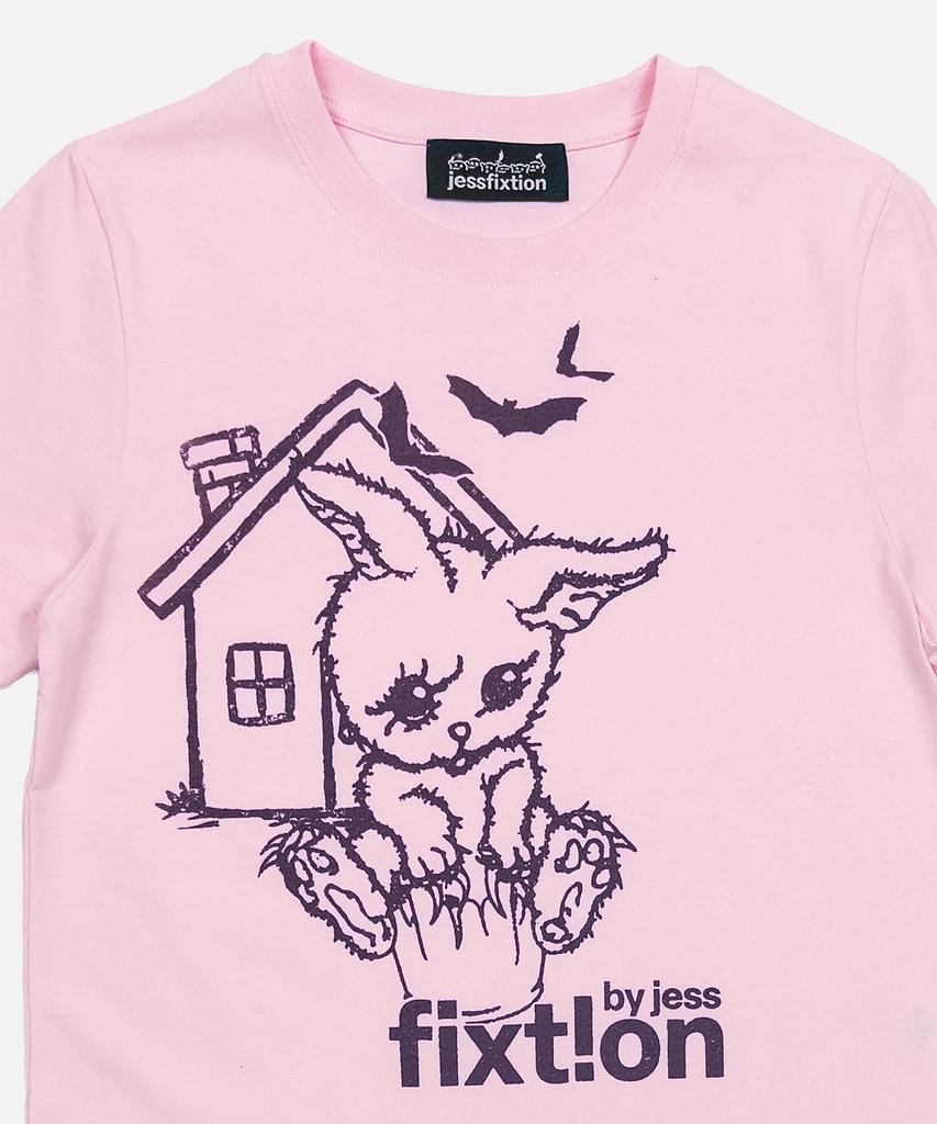 Jeseupigsyeon Bunny Fixt!On Mini Tee (Baby Pink)