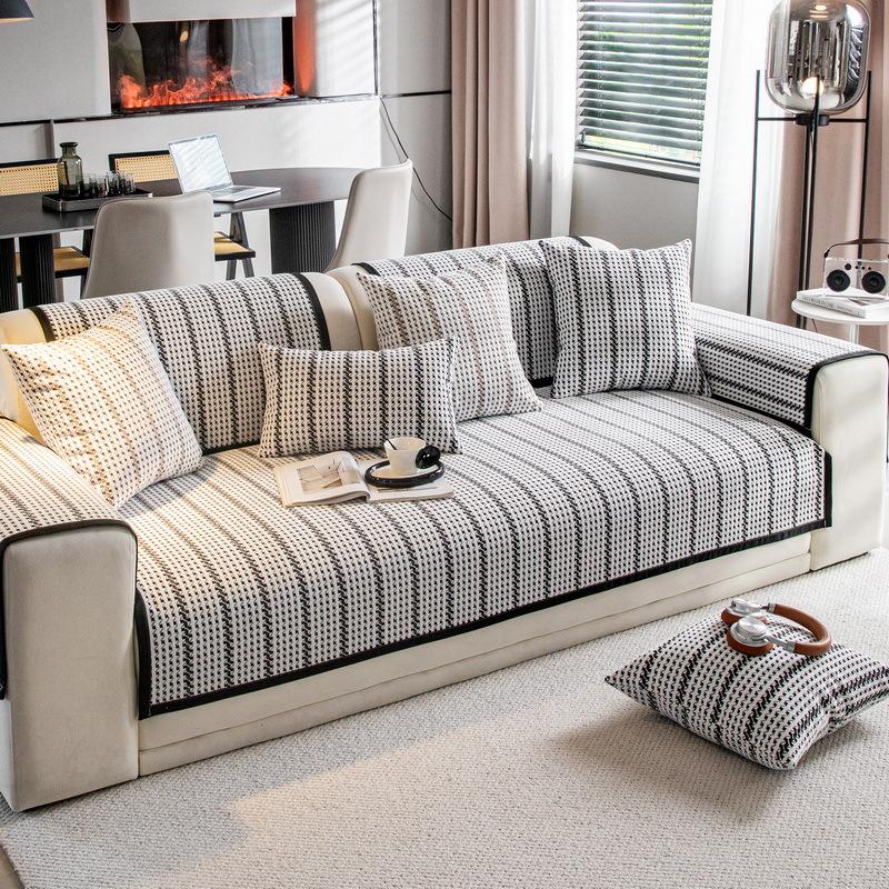Light Luxury High-End Sofa Cushion Chenier Four-Season Universal  New Non-Slip Leather Seat Cushion Sofa Cover Cover