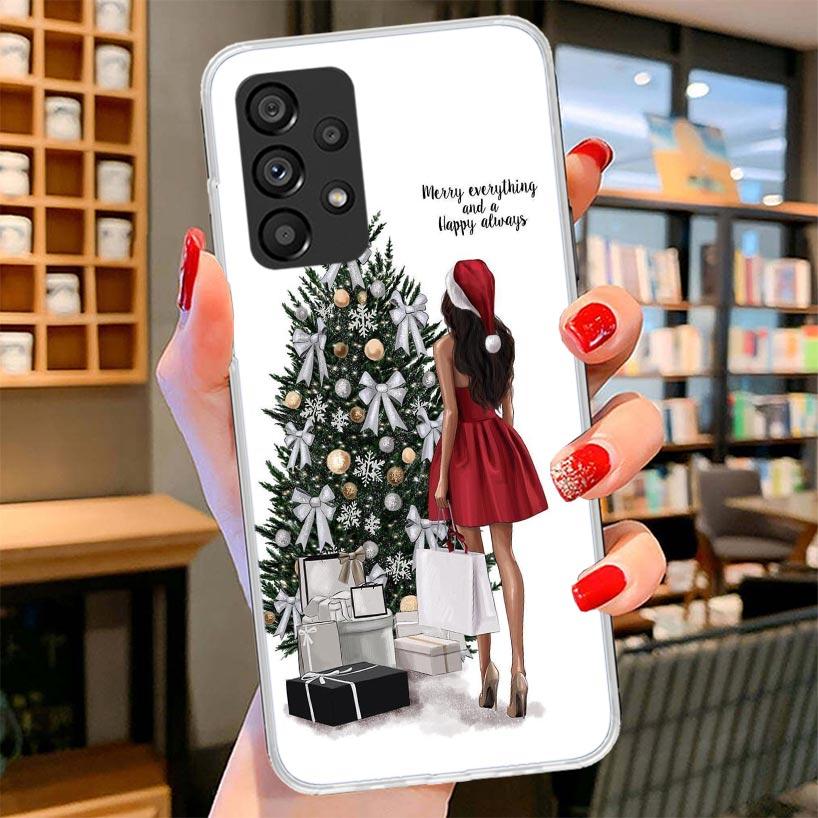 Christmas Girls Tree Gift Phone Case For Samsung Galaxy A17 A37 A57 A16 A26 A36 A56 A15 A25 A35 A55 A14 A24 A34 A54 A13 A23 A33
