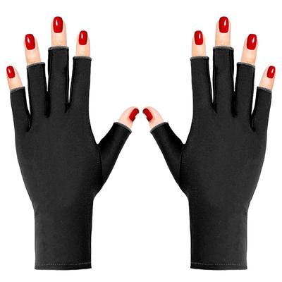 1Pair UV Gloves for Gel Manicures UPF50+ Fingerless UV Light Protection Gloves for Gel Nails Manicure