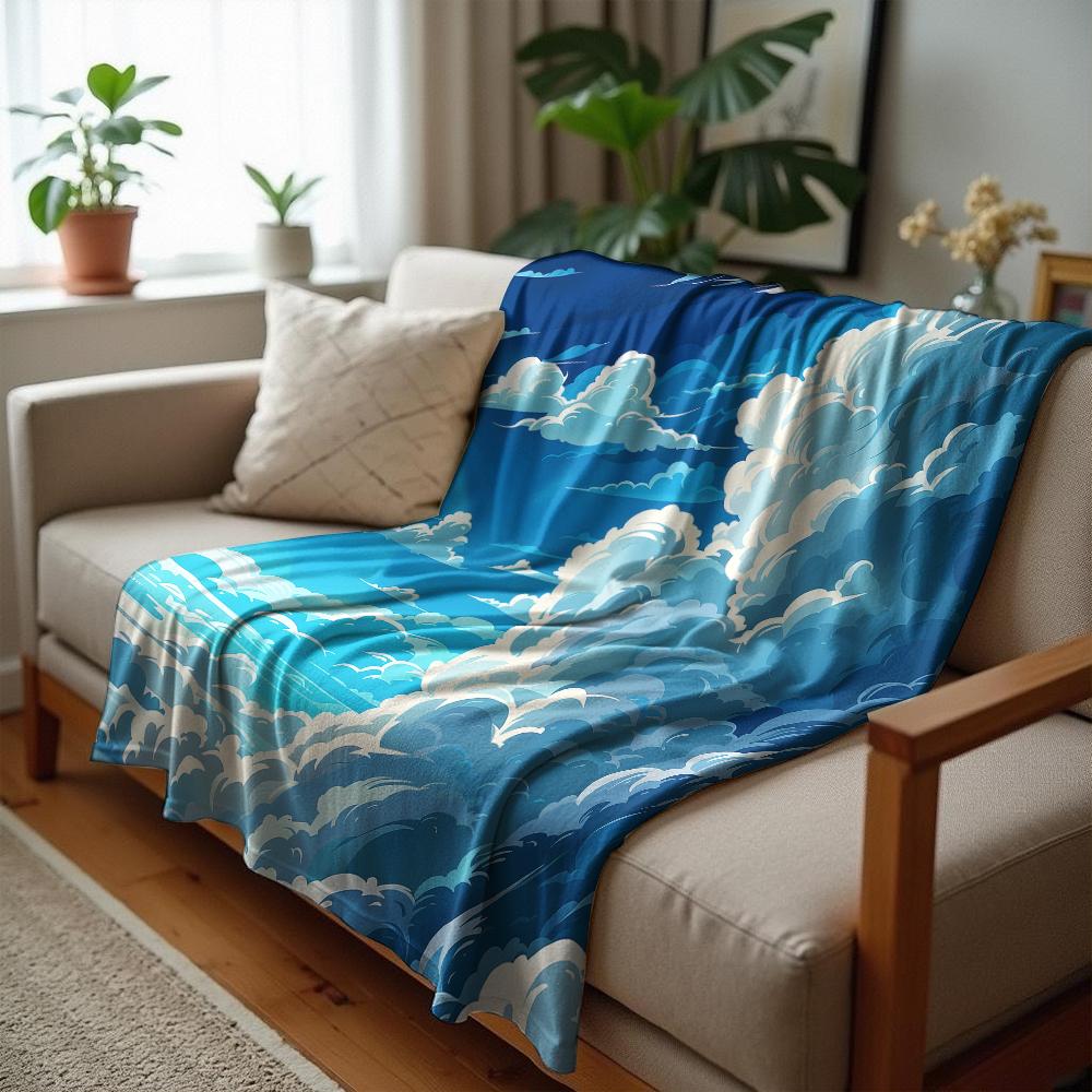 Cartoon Flat Leopard Texture Anime Cartoon Flannel Blanket Soft Warm Throw for Bedroom Sofa Car Kids Holiday Gift