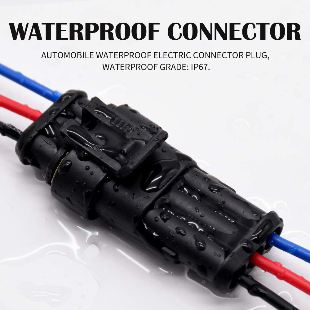 5/10sets 2/3 Pin Way Connector Waterproof Connectors Male & Female Way 16 AWG Wire For Car Truck Boat And Other Wire Connections