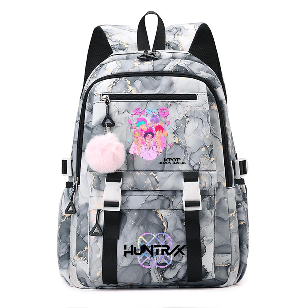 Cartoon Anime K-Pop Demon Hunters Printed Backpack Schoolbag for Teenager Student Girl Boy Bookbag Large Capacity Waterproof Travel Bag Gift