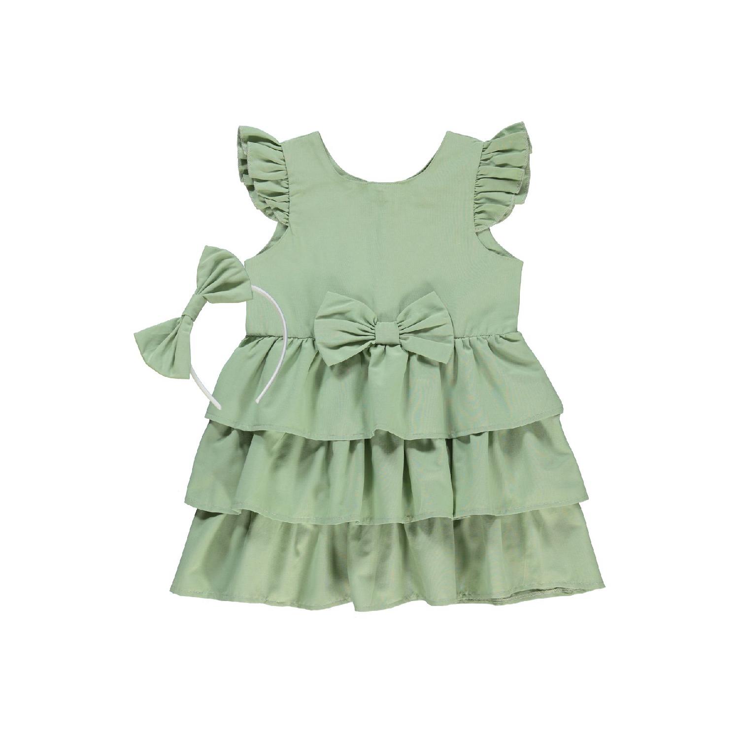 

Платье для девочек 2–5 лет, зеленое 3-4 Yaş