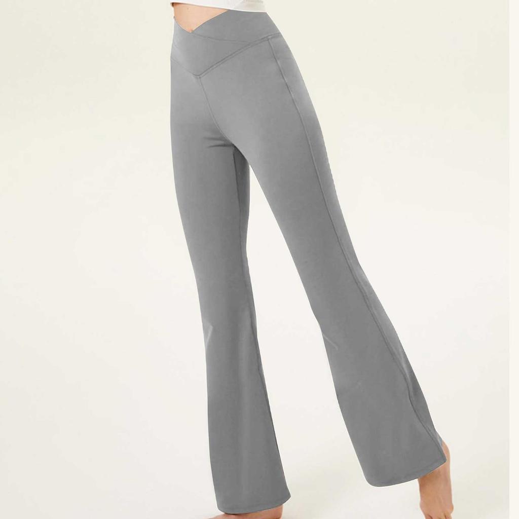 Womens Stretch Yoga Leggings Fitness Running Gym Sports Full Length Pants Flared Trousers