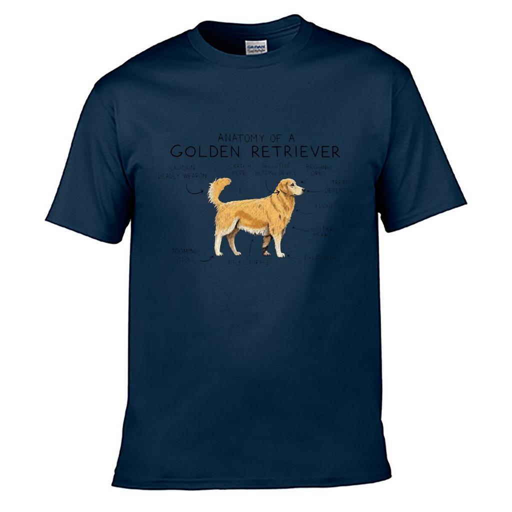 Anatomy Of A Golden Retriever Funny Dog Diagram Unisex Summer Washed Tee Loose Distressed Top