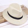 Wide Brim Straw Hat Leisure Summer Cap Jazz Panama Fedora Fashion Travel Leisure Sun Hat For Women Men Simple Style 2022 New