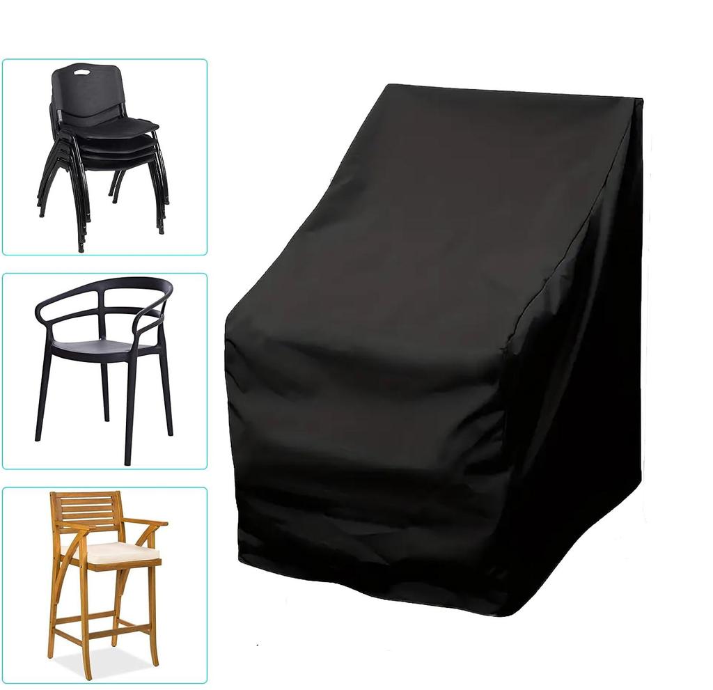 Stacking Chair Dust Cover Outdoor Garden Patio Furniture Protective Cover Waterproof Dustproof Chair Cover Rain Cover Chair Sofa
