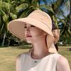 Big brim sun hat children's summer outdoor sun protection hat cycling shawl neck protection bucket hat versatile fashion empty top hat
