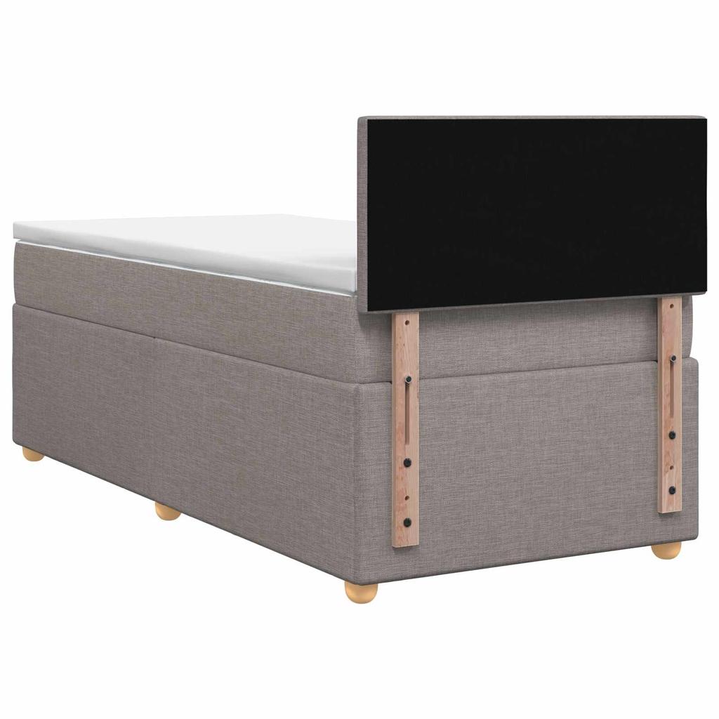 Box Spring Bed with Mattress and Headboard Taupe 80 X 200 Cm Fabric