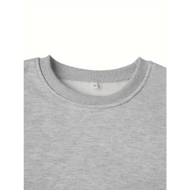 Girls' Fashion Crew Neck Sweatshirt | Casual Random Print Top, Perfect For Fall/Winter, Regular Fit With Slight Stretch Fabric