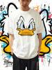 2025 Summer Disney Donald Duck Animated Character Print Boys and Girls Popular Short-sleeved 100% Pure Cotton Printed T-shirt