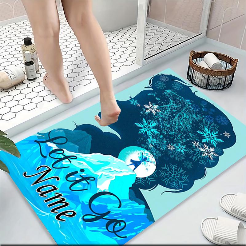 Custom Name Elsa's Magical Frost Carpet Rug Customizable Soft Washable Anti-Slip Home Living Room Sofa Mats Personalized Rug. 0909278